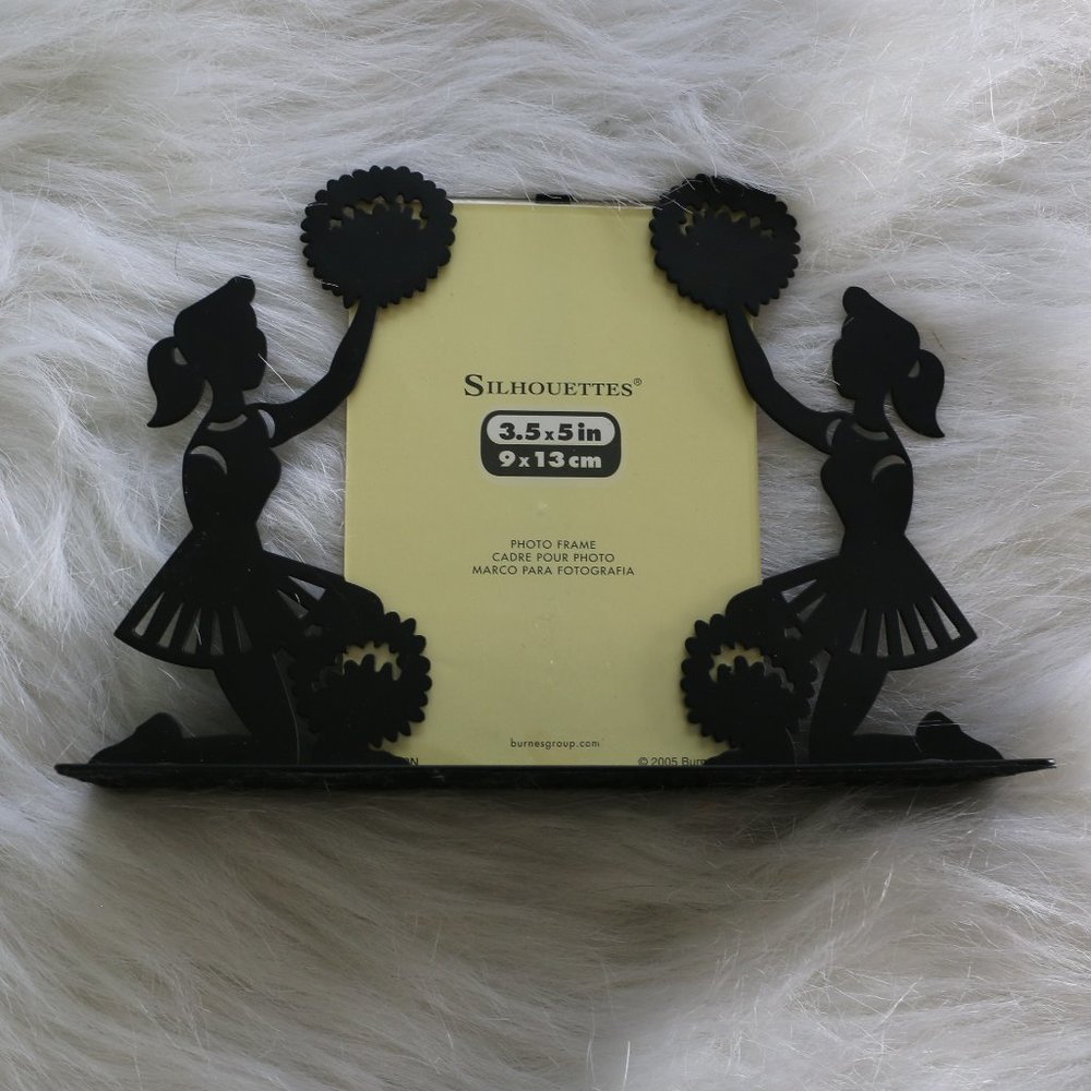 Silhouettes Metal Picture Frame - Cheerleader Design, Black, Holds 3.5x5…